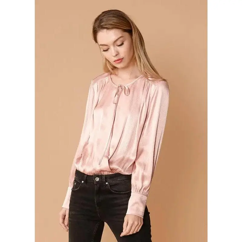 SATIN BODYSUIT LONG SLEEVE