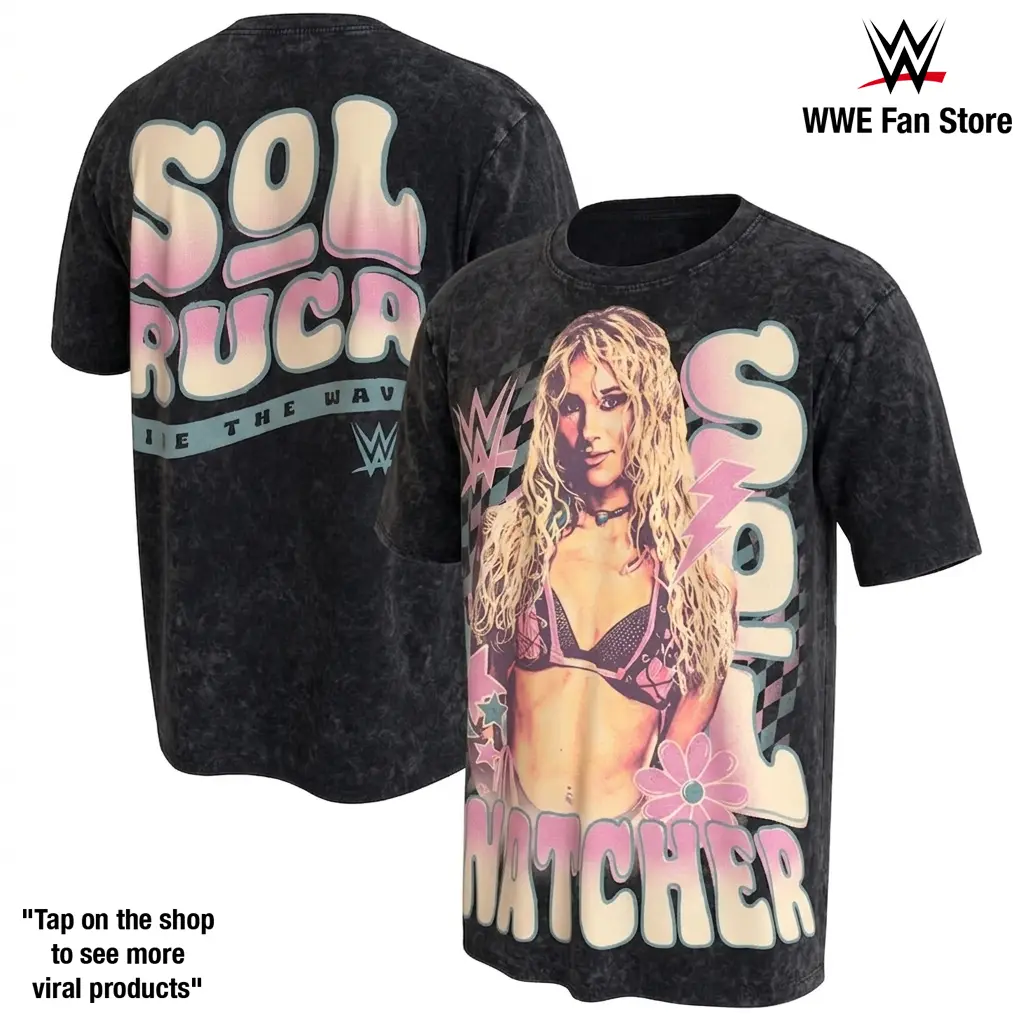 ProSphere Tan Sol Ruca T-Shirt WWE NXT Graphic Tee Vintage Wash 230GSM Cotton Shirt Celebrate Sol Ruca’s High-Flying Career, Athletic Style, Breakout NXT Matches, Rising Superstar Journey, Surf-Inspired Energy, Fan Gift Men Top Shirt Wash