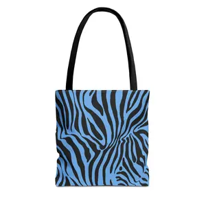 Blue Zebra Print Tote Bag | Stylish Eco-Friendly Shopping Bag, Beach Bag, Gift Bag, Reusable Tote, Trendy Accessory