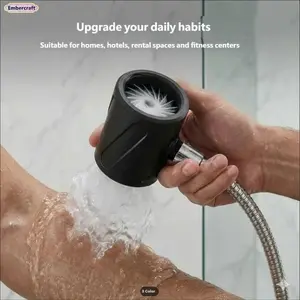 Men's Pressurized Massage Shower Head, Large Flow Ring Bathroom Shower Head