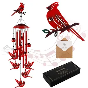 Cardinal Wind Chimes for Outside, Cardinal Gifts for Women  Tones Memorial Wind Chime for Garden, Yard, Patio Decor, 35" Windchimes Outdoors for Christmas,  Year