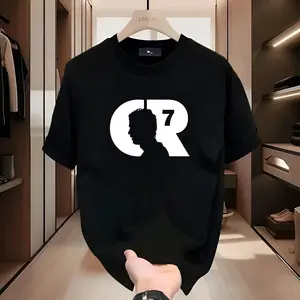 Unique Number & Letter Print Cotton Tee – Comfortable & Breathable, Ideal for Casual Spring/Fall Outfits