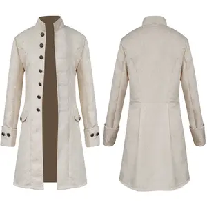 Halloween Steampunk Retro Uniform Stand Up Collar Coat Cosplay Costume Men