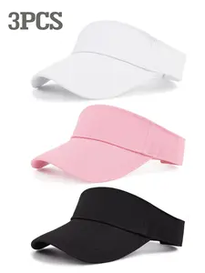 3PCS women's sun protection hat, lightweight open-top baseball cap, adjustable brim suitable for summer outdoor activities, sun protection for golf and tennis, Sunscreen Hat, Empty Top Design