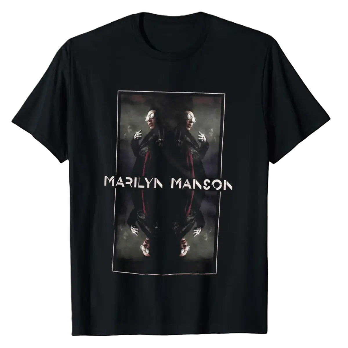 Marilyn Manson Black MIRRORED T Shirt Sweatshirt, Rock Hip Hop Sport Style Tee, Menswear Top