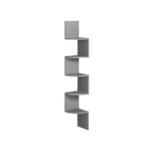 5-Tier Wall-Mounted Corner Shelf Dove Gray