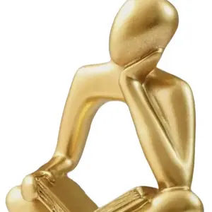 Thinking and Reading Statue for Living Room TV Stand - Home Decor with Unique Design and Elegant Style