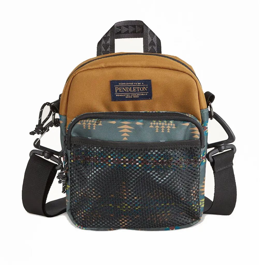 Pendleton Men's Rancho Arroyo Crossbody Shoulder Bag - Casual, Water-Resistant, Recycled Polyester Construction with Removable Strap