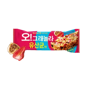 Market O Nature Korean Granola Probiotic Bars - Berry Yogurt Flavor, 35g | Healthy Breakfast Snack