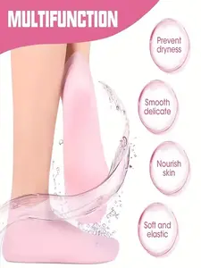 1pairsReusable Silicone Gel Foot Mask Socks – Deep Moisturizing Heel Repair, Prevent Dry Cracked Feet
