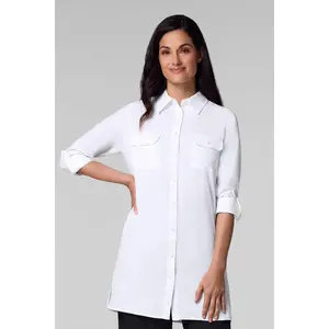 Women's Tunic Long Sleeve Shirt | White