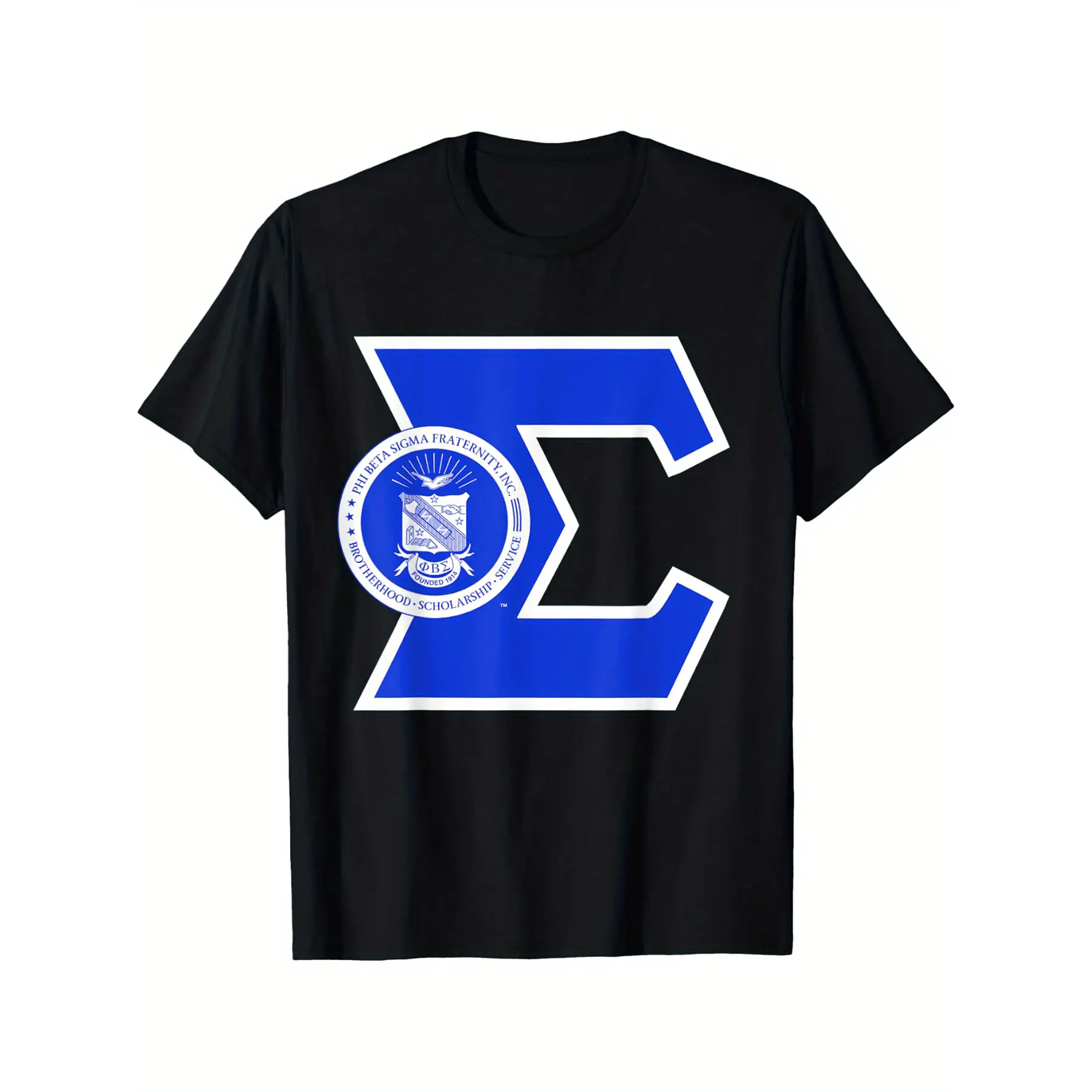 Phi Beta Sigma Fraternity Pure Cotton Short-Sleeve T-Shirt - Menswear Top, Comfy DIY Interesting Design, Soft Breathable, Casual Sports Wear, Halloween/Christmas Gifts, Tshirt, Shortsleeve, Print, Graphic Tees, Round Neck, Fabric, Casual Fit