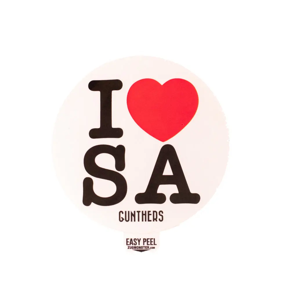 Gunthers Co "I Love SA" Easy Peel Adhesive Decal Stickers - 3in x 3in DIY Decal Film, Permanent Sticker for Scrapbooking, Crafts Projects, Decal Sticker