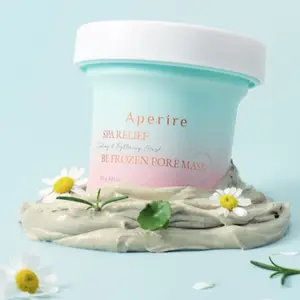Aperire Clay Spa Relief Be-Frozen Pore Mask - Green Tea Infused, Sensitive Skin Friendly, Moisture-Boosting, Soothing for Oily Skin, 4.23 oz/120g