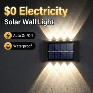 Outdoor Solar Wall Lamp Efficient LED Soft Lighting for Gardens Patios Courtyards Villas Durable Wall Mounted Design Compact Size