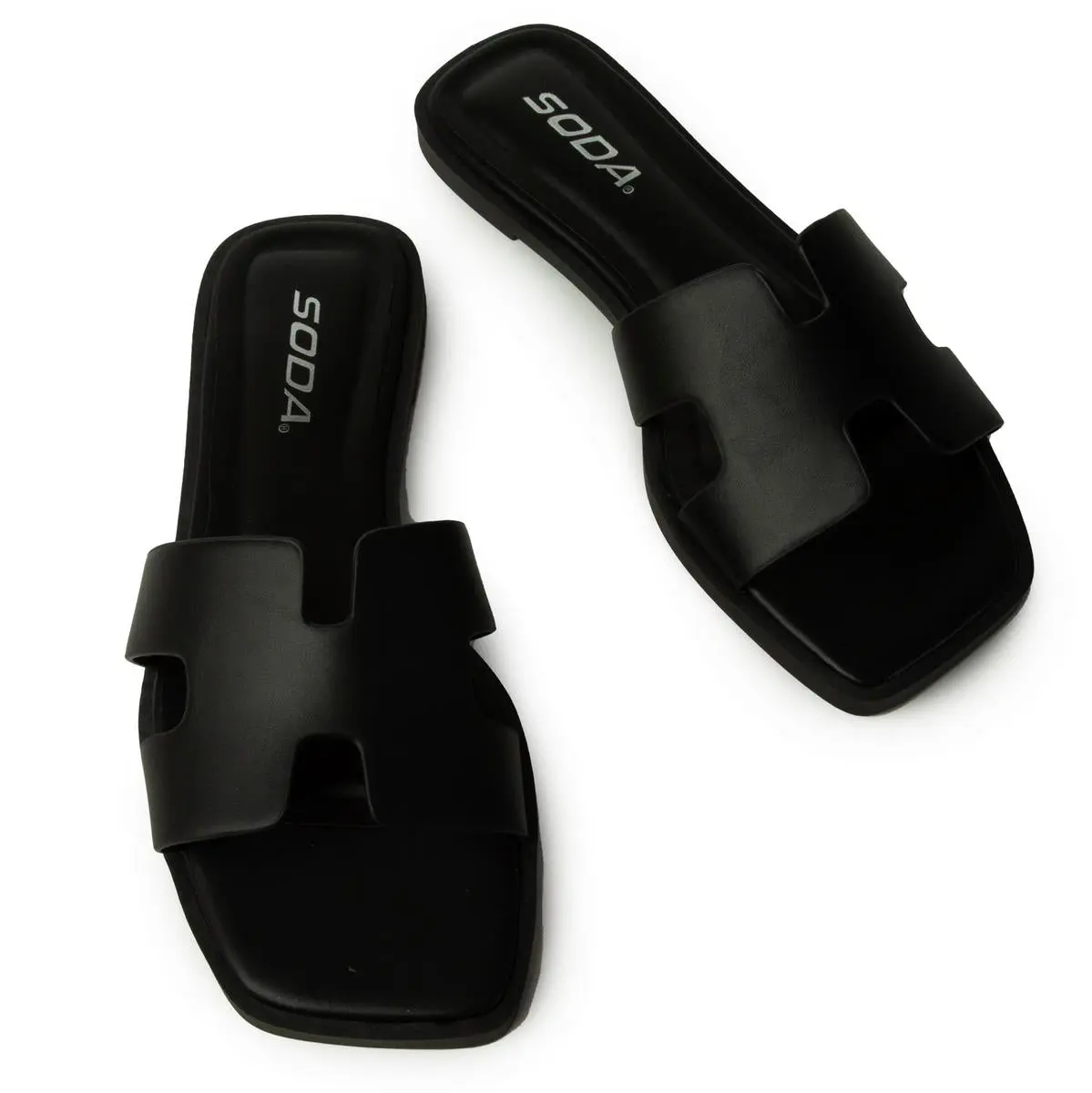 Women's Casual Black Flat Sandals | Trendy Fashion Vacation Slides Flats Women