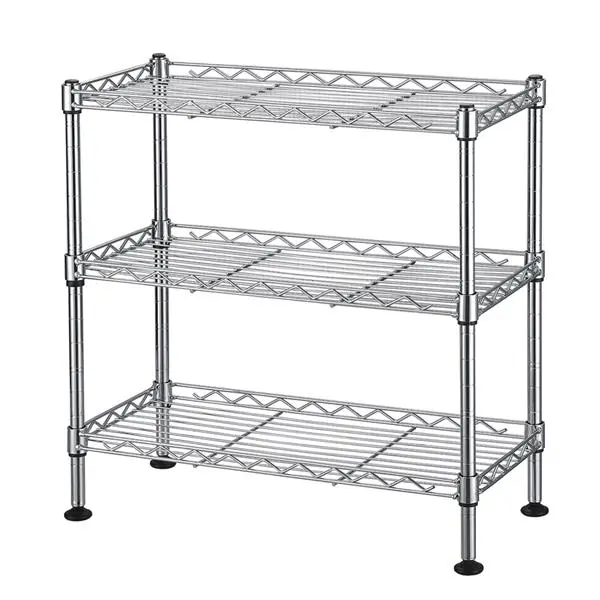 3-Tier UltraZinc Plated Rectangle Cabinet Organizer, Adjustable, Easy Installation, Countertop/Under Sink Organizer Storage for Kitchen Organization