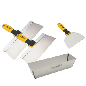 Stainless Steel Taping Knives set with Mud Pan Tapetech Stainless Steel Taping Knives set with Mud Pan Tapetech