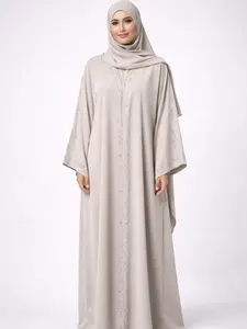 Champagne Taupe Crystal Farasha Abaya – Size 58