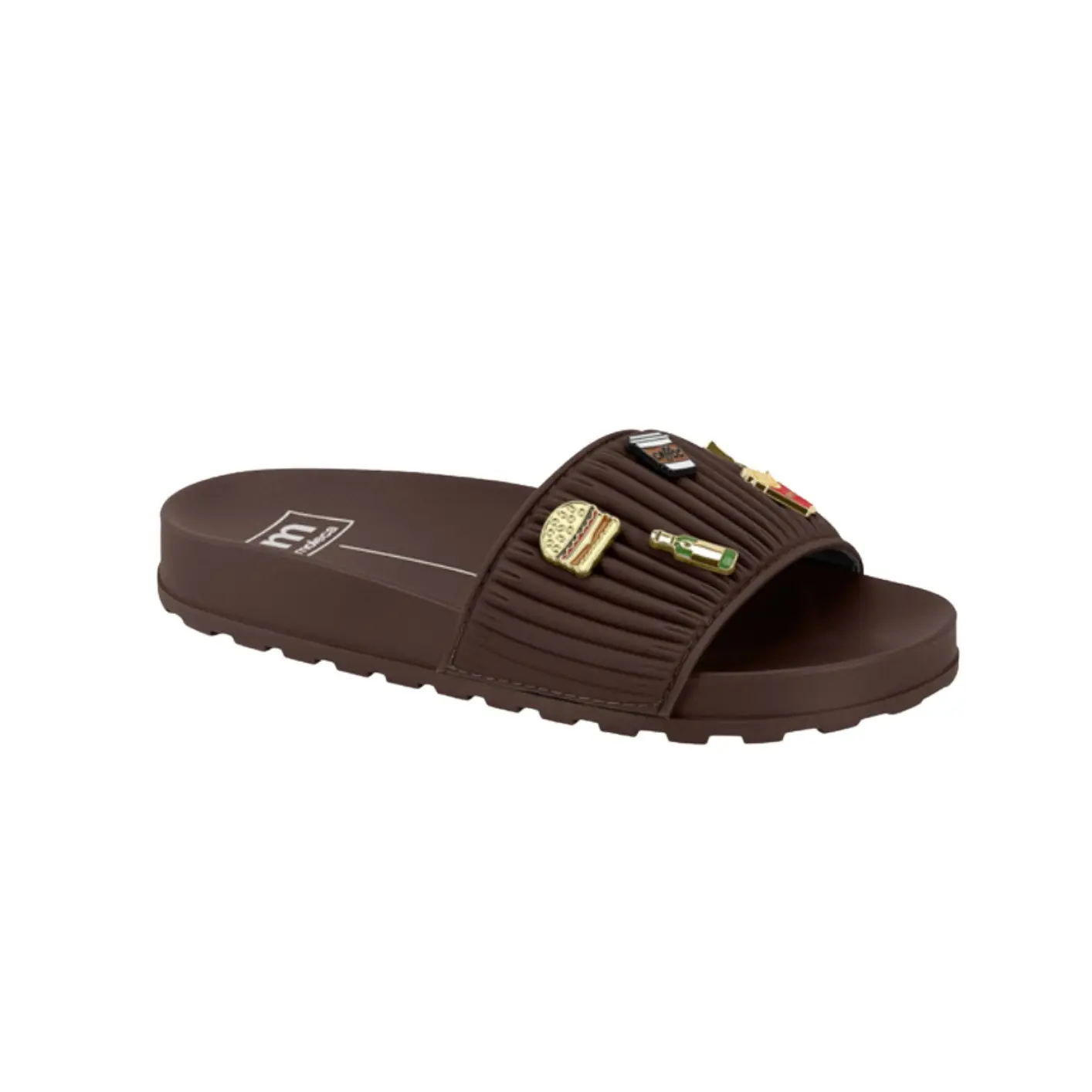 Moleca Comfort Slide Sandals with Cute Charms | Lightweight Everyday Slides | Brazilian Style Footwear Flipflop Slipper Shoes