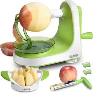 "HOT DEAL" Apple Peeler Stainless Steel Blade, Pear Peeler with 8 Wedges Apple Slicer and Corer, 3 in 1 Apple Peeler Corer Slicer, Quick and Thin Kitchen Utensils Kids Machine Peeling