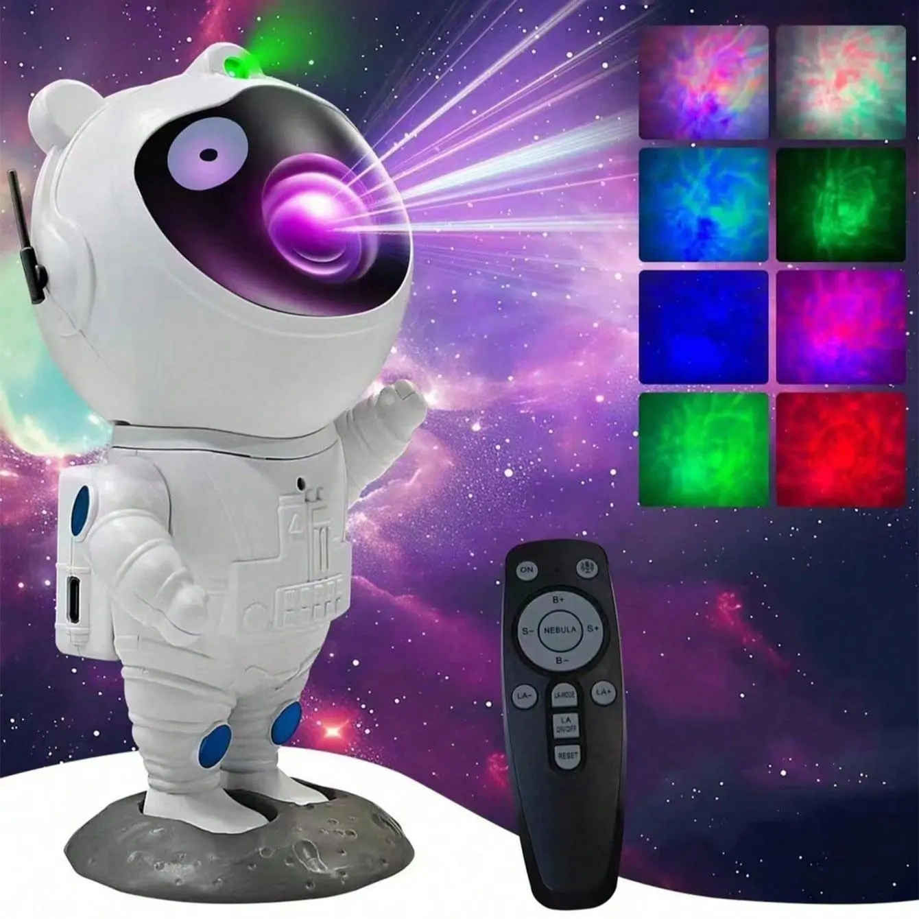 Astronaut Design Projector Lamp, USB Rechargeable Galaxy Projector Lamp, Desktop Decoration Lamp, Moonlight Lamp for Family Atmosphere and Mood Enhancement, Audio