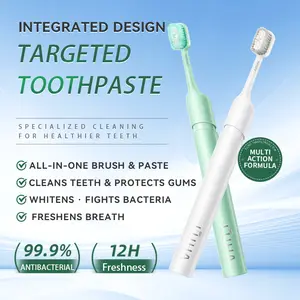 Integrated Design Targeted Toothpaste All-in-One Brush & Paste Whitens Freshens Breath 99.9% Antibacterial 12H Freshness