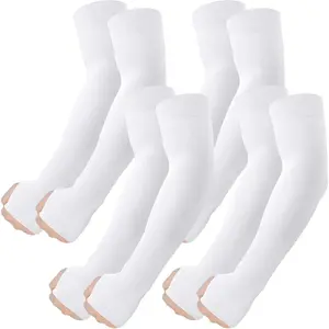 UV Sun Protection Cooling Arm Sleeves with Thumb Hole - Compression Sports Cover for Men/Women