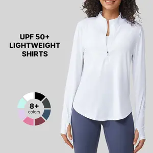 G4Free Womens UPF 50+ Sun Shirts Lightweight Golf Shirts Quick Dry Half Zip Workout Tops Running Hiking Activewear