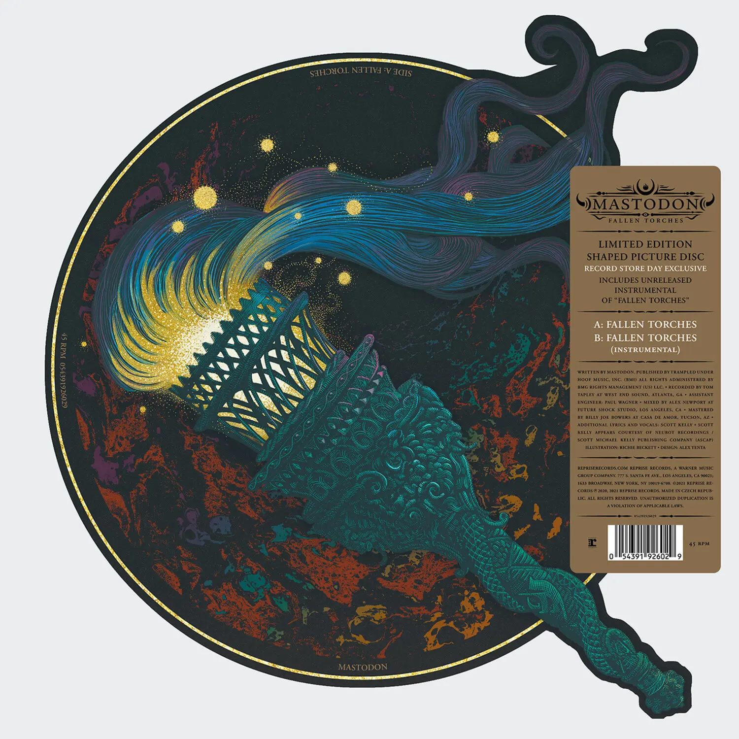 Mastodon - Fallen Torches 12-Inch Vinyl Single, Indie Exclusive, Reprise Records Vinyl Single, Vinyl Singles
