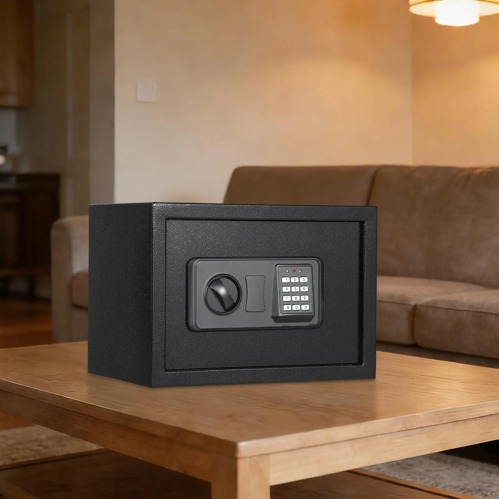 16L Cold Rolled Steel Digital Safe - Burglar Proof - Fireproof/Waterproof Bag - Removable Shelf - Emergency Key Lock - Wall Mountable - Home Office Hotel Dorm