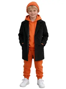 Kids Double Breasted Wool Coat | Black/Grey/Coffee | 90-160cm | Warm Winter Outerwear for Boys & Girls-24227