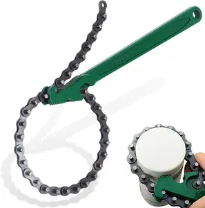 12 Inch Heavy-Duty Ratcheting Chain Wrench Reversible Oil Filter Tool Pipe Fittings Tools Fit Max 6 Inch Diameter
