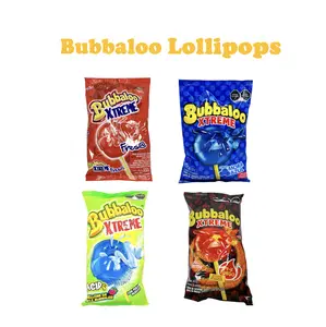 Bubbaloo Xtrema Strawberry Blueberry Bubbaloo Pik Pop Mango Chamoy Flavor Lollipops Paletas Mexican Candy 20 Pieces