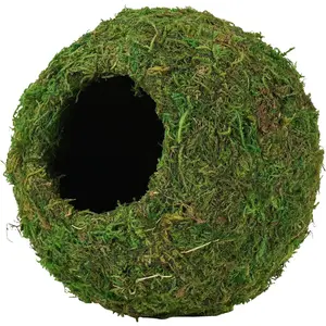 Mossy Caves, Artificial Green Moss Caves Hide for Pet Reptile Frogs and Snakes, Terrarium & Vivarium Decor, Crested Gecko Tank Decor (6" - Woodland Green) PVC with Sliding Doors