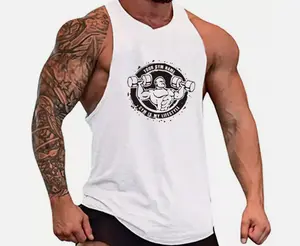 Men's Gym Workout Tank Tops Muscle Tee Stringer Bodybuilding Sleeveless T-Shirts