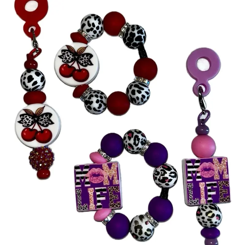 Straw and cup charm set Straw and cup charm set
