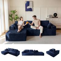 Navy-Left Facing Chaise