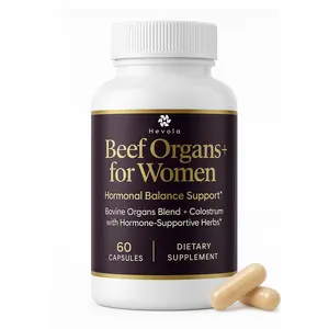 Women's Primal Beef Organ Dietary Supplement - Grass-Fed/Finished Ovary, Uterus, Liver, Kidney, Heart, Bone Matrix, Colostrum, Shatavari & Hormone-Supportive Herbs - Healthcare, Natural Edible Hormonal Balance Supplement, 60 Capsules