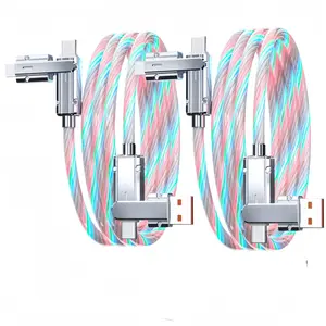 4-In-1 Multiport USB Charging Cable, Fast Charge & Data Transfer, Compatible with iOS & Android, 100w Qc Port, Apple Charger 27w