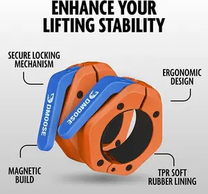 Barbell Clips 2" (Pair) - Quick Release Olympic Barbell Clamps & Collars with Anti Slip TPR Lining for Secure Weightlifting & Powerlifting - Weight Clips for Bars at Home or Gym