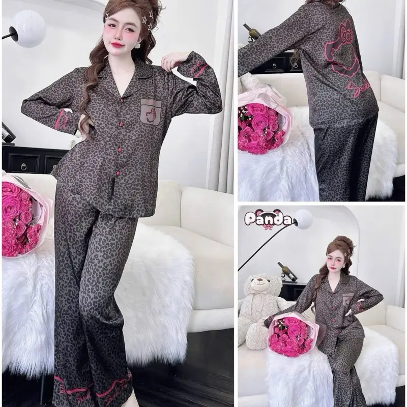 Đồ Pajamas lụa Latin quần dài áo tay dài  - Women Pajamas