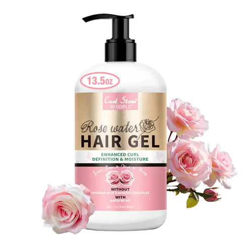 Goiple Rose Water Hair Gel Cream - Strong Hold Haircare for Curly Hair, Frizz Control, Rose Extract-Infused, Cuticle-Sealing, Hydrating Moisturizer to Calm, Boost Moisture and Perfect Curls