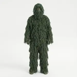 5-in-1 Forest Ted Camouflage Suit, Professional Camouflage Concealment Outfit, Includes Top, Pants, Hat, Camouflage Rope, and Storage Bag. Features Realistic Camouflage Design, Lightweight Outdoor Camouflage Clothing, Suitable for CS Games,
