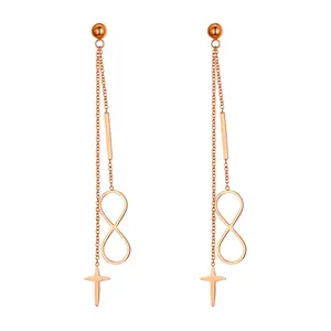 OIDEA Stainless Steel Infinity Tassel Earrings for Women with Long Drop Chain and Elegant Symbol Detail