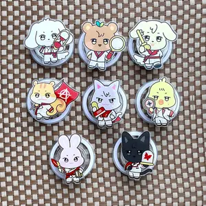 Adorable Kpop Animal Character Magsafe Phone Grip Set – Magnetic Pop Socket & Kickstand – Idol Fan Gift