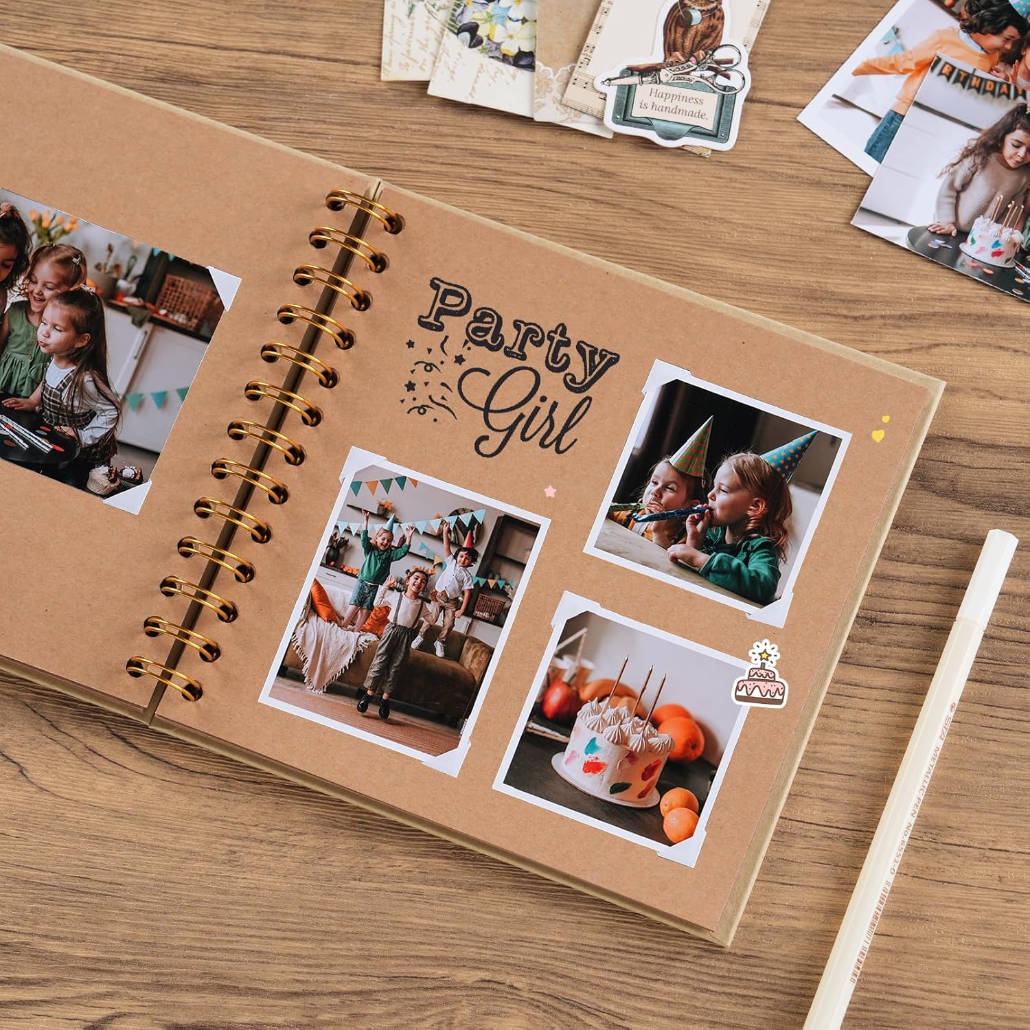 Travel Scrapbook Album 40 Pages (8 x 8 Inch) Brown Kraft Paper, Photo Album Scrapbook, Memory Book - Ideal for Your Anniversaries Scrapbooking Albums Art & Craft Projects