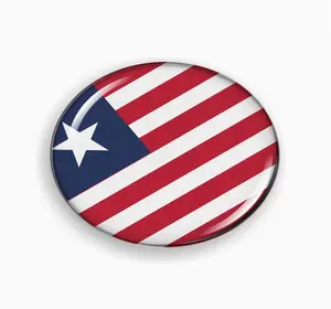 BestLicensePlateFrames 3D Domed Liberia Flag Emblem Badge, 3D Dome Finish Round Car Sticker for Automotive Exterior Accessories