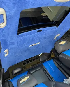 Blue Stretch Suede Foam Back Headliner Fabric 60" wide