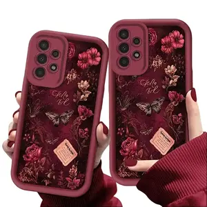 [Stylish High-End Gift Phone Case] Artistic Retro Floral Butterfly Phone Case for Galaxy S25 /S22Ultra/S23+/S24 Ultra/S24Plus, Dirt-Resistant, Stylish, High-End, Gift.